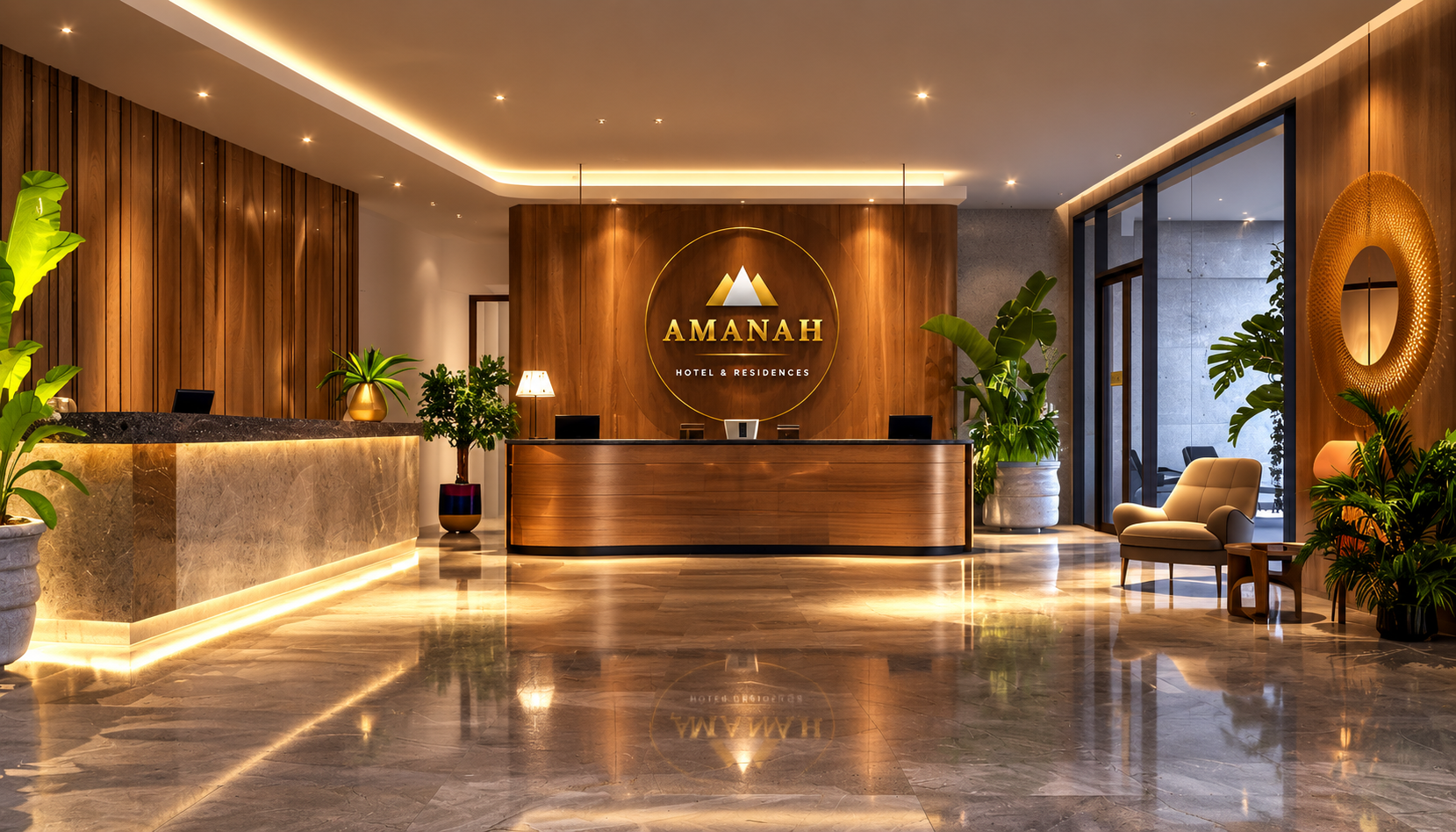 amanah luxury hotel lobby